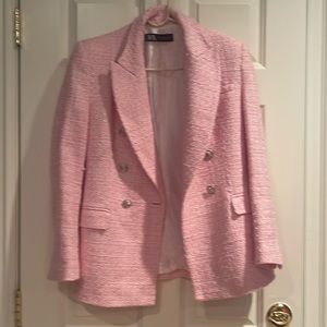 Zara pink tweed blazer